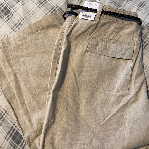 Liz Claiborne crop flax 55% linen 45% cotton - Picture 1 of 5